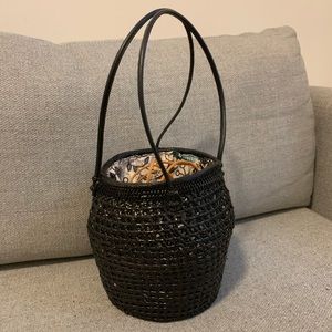 Recycled plastic rattan Bucket Bag